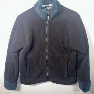 Patagonia Synchilla Fleece Jacket Full Zip Up Black Pockets Womens Size S